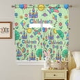 thumbnail image 6 of Children's Day Swag Curtains Valance & Tier Set, Cartoon Sun Airplanes Castles Kites Boat Balloon Green 3 Pcs Set Kitchen Swag Valances and Tiers 24 Inch Length Rod Pocket Curtain Drapes for Bedroom, 6 of 9