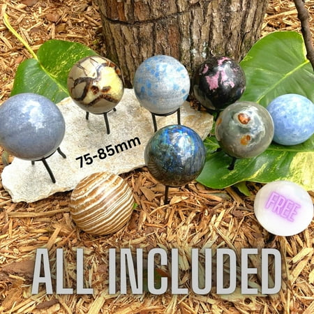 

Gemstone Sphere Collection | Set of 9 | Large | 75-85mm