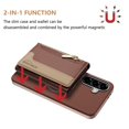 thumbnail image 4 of Decase Removable 2-in-1 Magnetic Wallet Case Compatible with Samsung Galaxy A36 5G,PU Leather Flip Cover with RFID Blocking,6 Card & Cash Slots,Shockproof Anti-Scratch PC+TPU Back Cover,Brown, 4 of 12