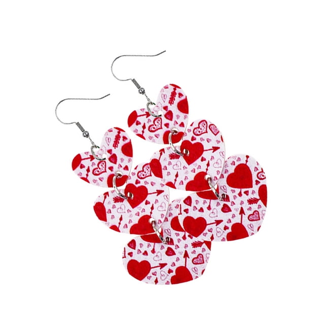 Pendientes Multicapa Labio Oreja Cuelga Aro en forma de corazón Pendiente colgante Favores de fiesta Regalo del día de San Valentín Banquete Ropa, zapatos y accesorios Miscelánea corazon 4 Minnieouse AP010113-04