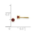 thumbnail image 3 of 14K Yellow Gold Earring Stud Women'S Imitation Birthstone Round 3 mm, 3 of 3