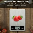 thumbnail image 2 of Digital Kitchen Scale Food Scale Weight Grams Ounces Stainless Steel Scale Tempered Glass Scale Platform for Baking Cooking, 2 of 7