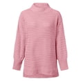thumbnail image 6 of Oversized Knit Sweater Long Sleeve Half Turtleneck Pullover Side Slit Casual Warm Soft Loose Top, 6 of 6