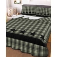 thumbnail image 2 of Sage Green Black Plaid Summer Quilt Set Queen Size,Soft Quilted Bedding Set with 2 Pillow Shams,Vintage Star Buffalo Check Rustic Lightweight All Season Bedspread Coverlet for Bedroom 90"x96", 2 of 6