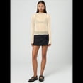 thumbnail image 4 of Camisetas de Larga Transparentes para Mujer, de Transparente, Ajustadas, con Ribete Festoneado, Blusas y Conjuntos Superiores Albaricoque L, 4 of 9