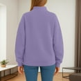 thumbnail image 7 of Oversized Mockneck Sweatshirt Women Thermal Fleece Pullover Cute Trendy Sweat Shirts Y2k Mock Neck Sweatshirts for Women Purple L, 7 of 7