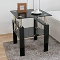 GQUPTBI Glass Coffee Table End Table Sets of 3 for Living Room Mordern Lift Top Coffee Table
