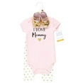 thumbnail image 2 of Hudson Baby Infant Girl Cotton Bodysuit, Pant and Shoe Set, Girl Mommy, 6-9 Months, 2 of 5