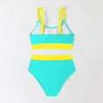 thumbnail image 7 of UTSJKR Womens High Waisted Bikini Sets Sporty 2 Piece Swimsuits Color Block Full Coverage Modest Tummy Control Bathing Suits Yellow S, 7 of 7