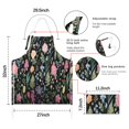thumbnail image 7 of Pioneer Flower Floral Print Pattern Apron-Garden Aprons for Women with Pockets-Cotton Linen Waterproof Kitchen Cooking Gardening Aprons Adjustable for Kitchen,Cooking,BBQ and Salon 33x27 Inch, 7 of 7