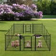 thumbnail image 2 of Topeakmart 18 Panels Heavy Duty Pet Playpen Dog Exercise Pen Cat Fence, 31.5''H, Black, 2 of 13