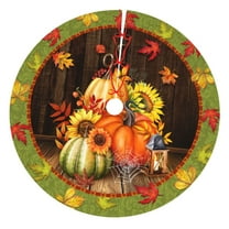 Fall Maple Leaf Pumpkin Spider Web Tree Skirt Xmas Tree Mat Christmas Tree Ornaments Decorations Holiday Party Indoor Outdoor 30"