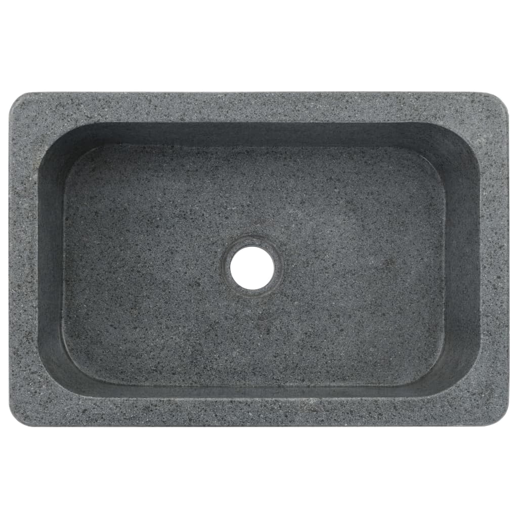 vidaXL Wash Basin Vanity Sink Small Bathroom Sink Oval Natural Riverstone