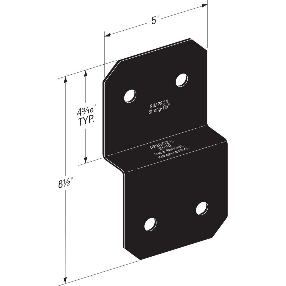 Simpson Strong-Tie Outdoor Accents Avant Collection ZMAX Black Powder-Coated Deck