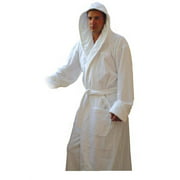 Spa  Resort White Terry Hooded Bathrobe. 100 Cotton, Full Length 52 inches