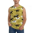 thumbnail image 2 of Lsque Horsemen In Horseraces Print Men's Cotton Blend Sleeveless Muscle Shirts (S-3XL)- Moisture Wicking, Odor Protection, UPF 30+,Large, 2 of 8