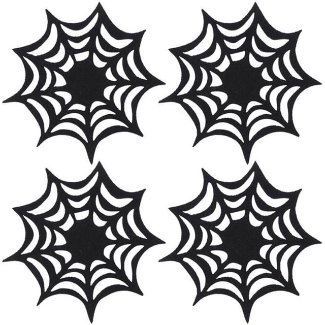 Tapete para taza negro de Halloween, suministros decorativos de decoración de mesa para fiesta de inauguración de la casa de 5 pulgadas