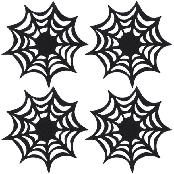 Tapete para taza negro de Halloween, suministros decorativos de decoración de mesa para fiesta de inauguración de la casa de 5 pulgadas