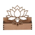 thumbnail image 1 of Soporte para tarjetas de visita con diseño de flor de loto, elegante soporte para postales de madera para mesa. L, 1 of 7