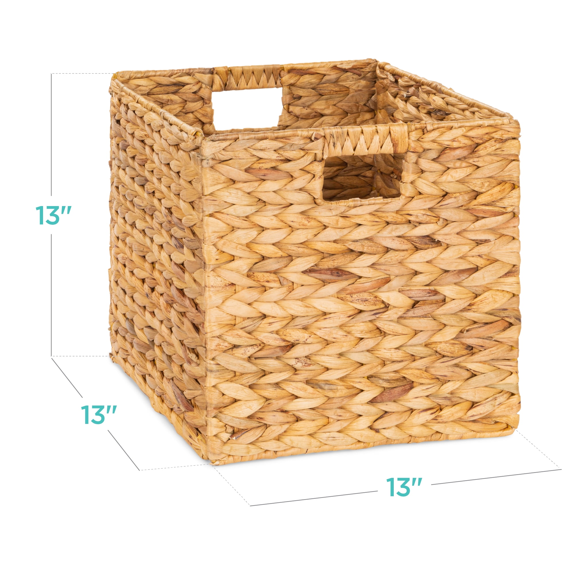 Best Choice Products 13x13in Hyacinth Storage Baskets, Set of 5 Multipurpose Collapsible Organizers - Natural