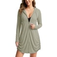 thumbnail image 3 of VBVC Women's UPF 50+ Full Zip Sun Protection Hoodie,Drawstring Beach Cover Up For Women,Ladies' Quick Dry Long Sleeve Swim Tunic with Pockets,Beige,S-3XL, 3 of 8