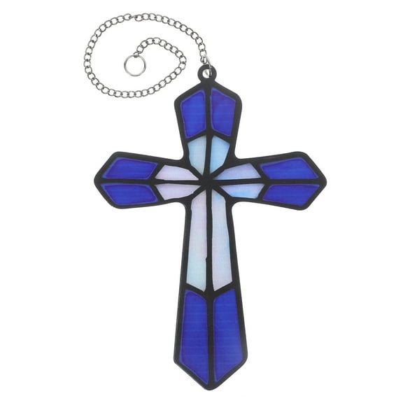 Raindrops Blue Acrylic Wall Cross Hanging Decor for Tree and Home Decorations, and Sturdy Design