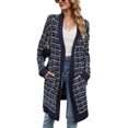 thumbnail image 1 of Cardigan Tricoté à Manches Longues pour Femmes Imprimé Léopard Ouvert devant Pull Chaud Manteaux avec Poche, 1 of 7
