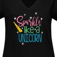thumbnail image 4 of Inktastic Sparkle Like a Unicorn Women's Plus Size V-Neck T-Shirt, 4 of 5