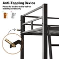 thumbnail image 6 of Soges Loft Bed Twin Size, Bunk Bed with Desk, Shelves and Monitor Stand, Heavy Duty Metal Twin Loft Bed with Charging Station, Safety Guard & Ladder, Space-Saving, No Box Spring Needed, 6 of 8