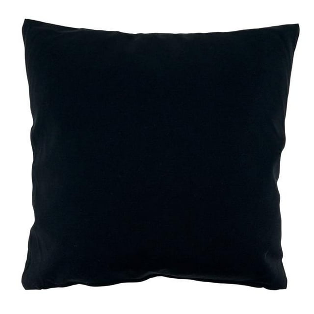 SARO 1906.BK17SP 17 in. Square Poly Filled Solid Color Outdoor Throw Pillow Black