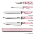 thumbnail image 2 of Hecef 5Pcs Kitchen Knife Set with 13 in Magnetic Strip, Pink Stainless Steel Sharp Chef Bread Utility Knives, 2 of 9