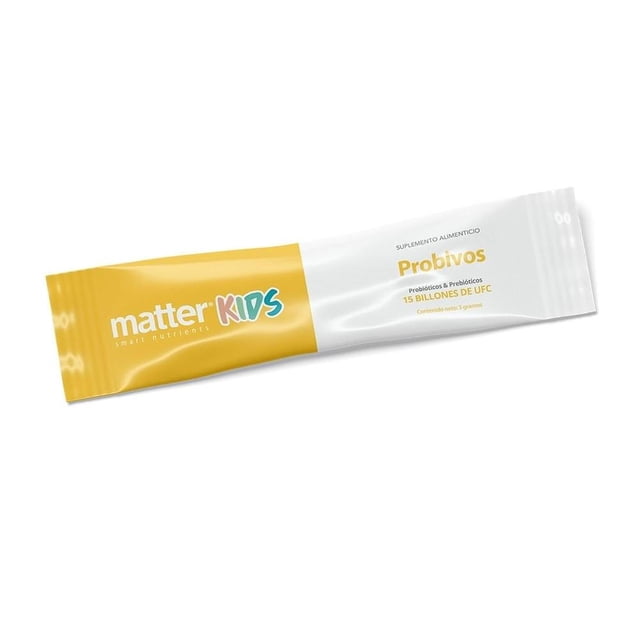 Suplemento alimenticio Matter Kids Probivos probióticos y prebióticos para niños 30 sobres con 15 billones de UFC