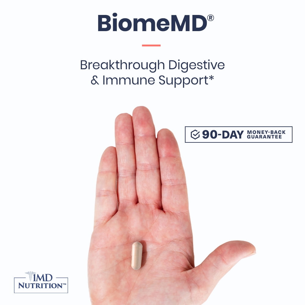 1MD Nutrition BiomeMD Probiotics for Adults | 62 Billion CFUs, 15 Strains | Digestive Health & Immune Support | 30 Capsules