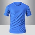 thumbnail image 2 of Swuxness Mens Solid Color Ice Silk Short Sleeve Round Neck Tee Casual Summer Daily Top, 2 of 5