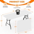 thumbnail image 2 of 6ft Folding Table - Heavy Duty Fold-in-Half Plastic Table, Portable Utility Tables with Steel Legs for Events, Camping, Indoor & Outdoor Use (White), 2 of 8
