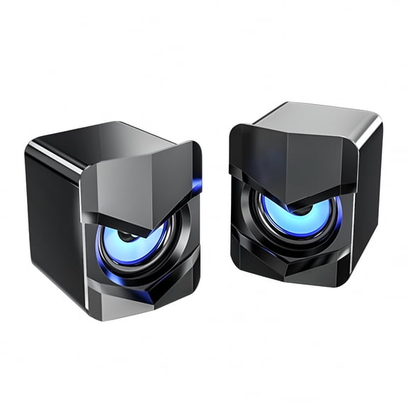 GJX 2pcs Desktop Laptop Wired Speakers Computer Speakers Compact Multimedia Audios