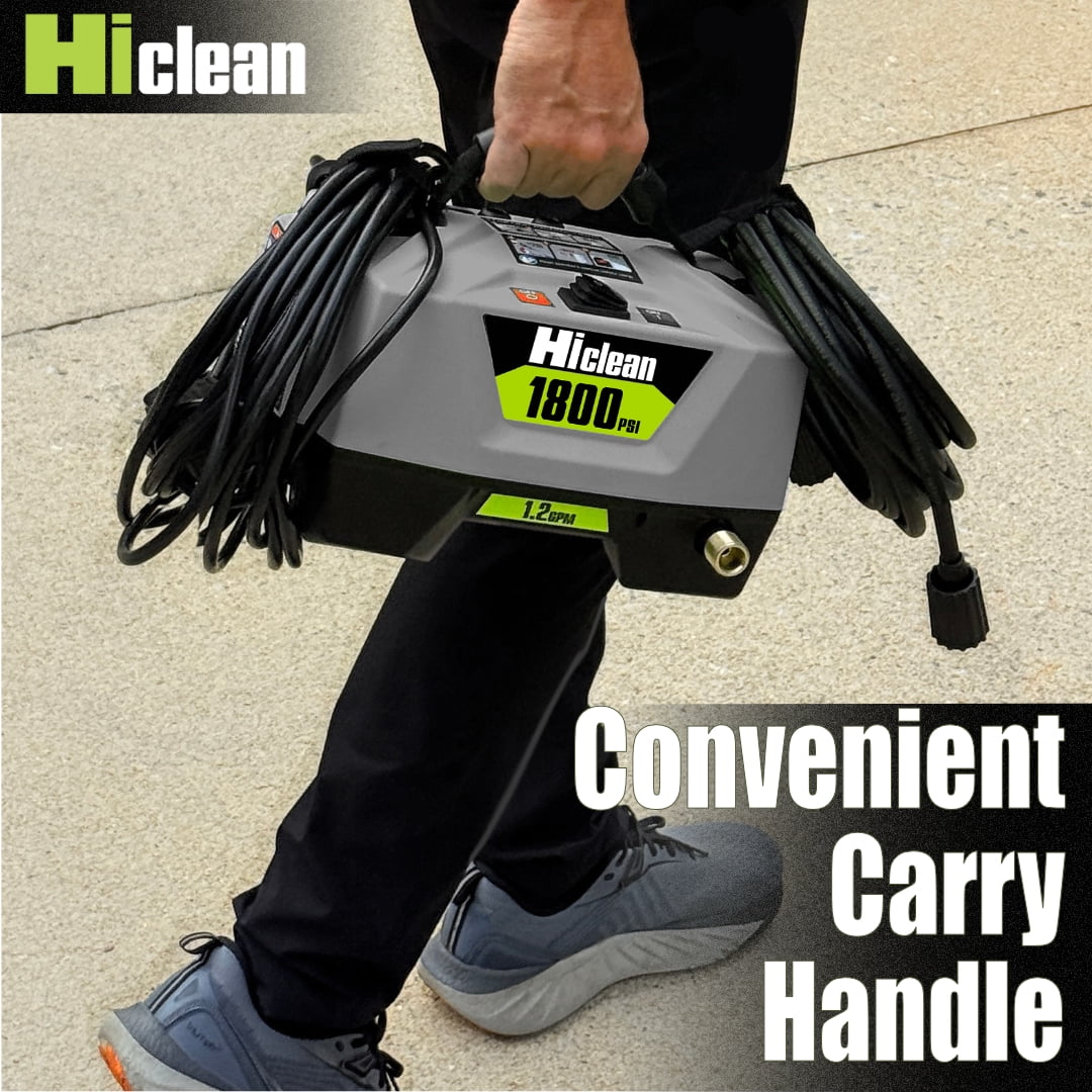 Hiclean 1800 PSI Electric Pressure Washer, Small, Powerful, ETL Safety Certified