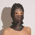 thumbnail image 3 of Headgear with Rhinestone Decoration Hollow Mesh Design Sun Protection Eye-Exposing Performances Festivals Head Wrap, 3 of 7