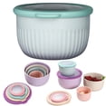 thumbnail image 6 of 4-Piece Mixing Bowls with Airtight Lids, Plastic Wide Mouth Prep Bowls Nesting Bowl Set for Fruits Salad Storage,Meal-Preparing,Microwave,Freezer & Dishwasher Safe,Multiple Sizes(Multicolor,5x5x3.7"), 6 of 9