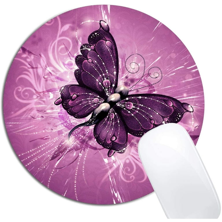 Purple Floral Personalized Mouse Pad Office Desk Gifts For Women Desk Decor