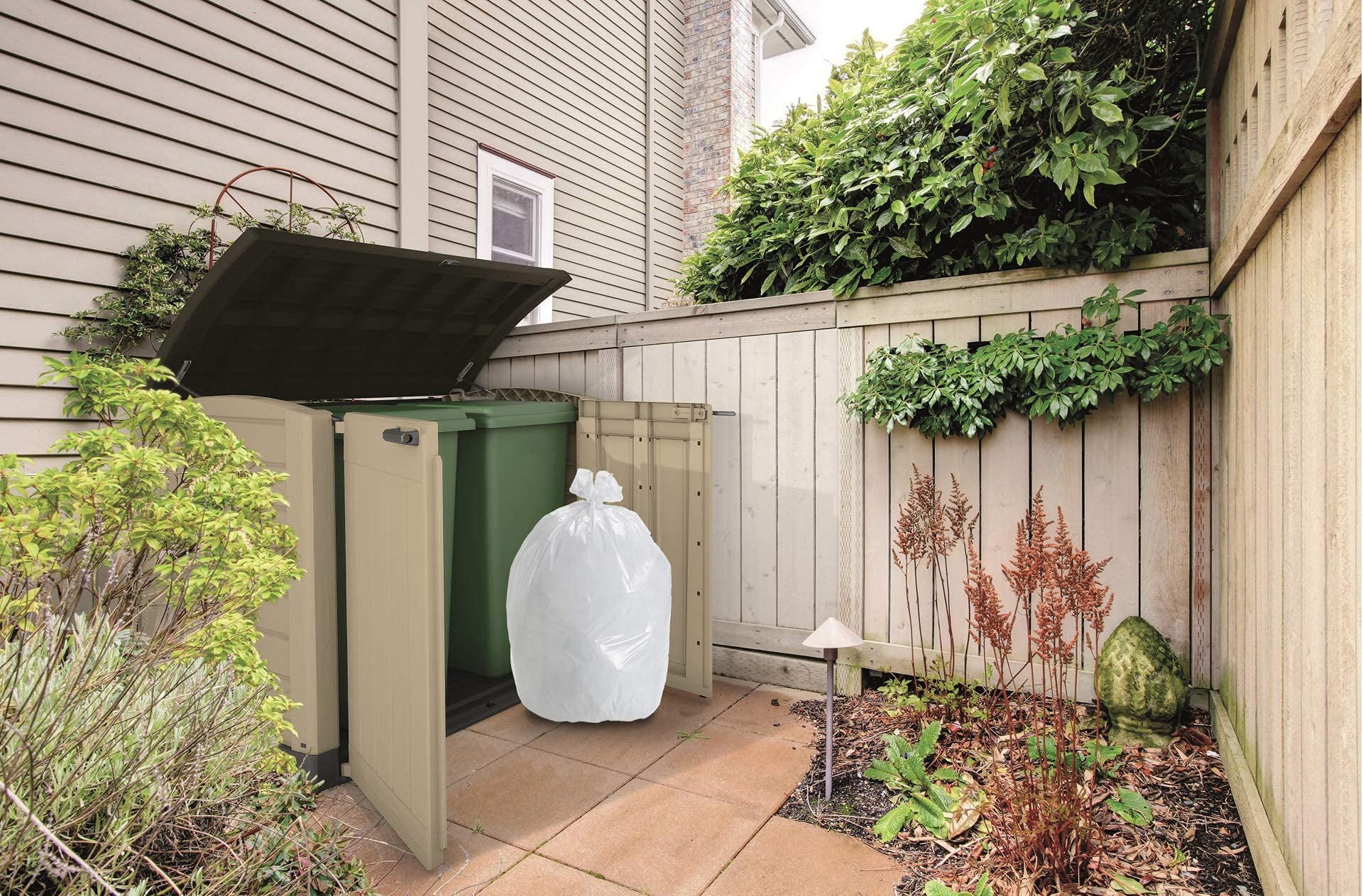 Garbage Bags High Density Plastic Clear 200 count 38 x 58 in 60 gallon Regular Duty