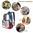 thumbnail image 5 of ZIATUBLES Clear Backpack Heavy Duty, American Flag Eagle Roses Print Fabric & PVC Transparent Bag, Large Capacity See Through Backpack for School College Work Travel Security, 5 of 7