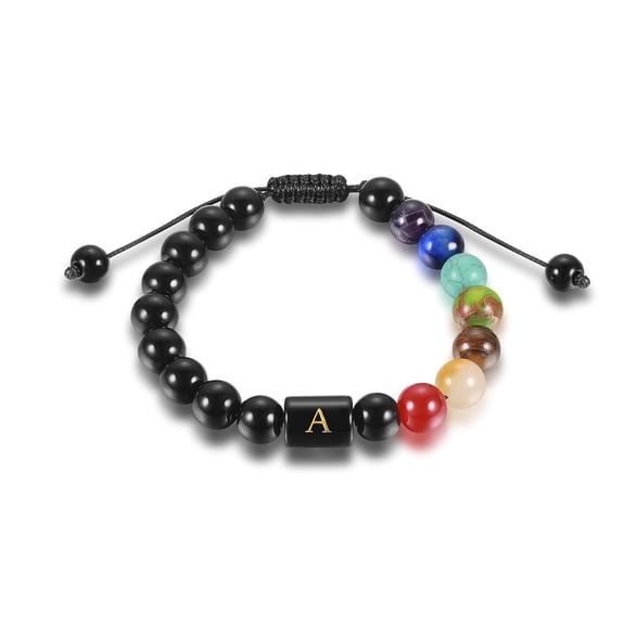 YYKihy Fashion Creative Seven-color Rainbow Seven Chakra Bracelet Adjustable Bracelet Yoga Bracelet
