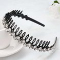 thumbnail image 3 of Trayknick Flower Rhinestone Shining Headband Plastic Anti-slip Tooth Women Hair Hoop Hair Accessories, 3 of 13