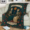 thumbnail image 2 of Personalized Eternally Yours Skeleton Couple Blanket – Custom Name & Date Gothic Romantic Cozy Fleece & Sherpa Blanket, Anniversary Gift, Alternative Love Home Decor Throw, 2 of 4