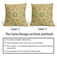 thumbnail image 6 of Yellow Green Boho Pillow Covers 20 X 20 Inch Bohemian Ethnic Carpet Style Vintage Flower Print Decorative Throw Pillows Outdoor Linen Square Cushion Case Farmhouse Decor for Home Sofa Bed Set of 2, 6 of 6