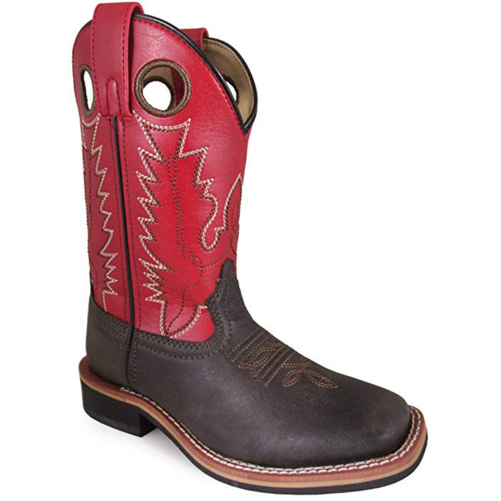 Smoky Mountain Youth Boys Buffalo Brown/Black Leather Cowboy Boots 