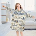 thumbnail image 5 of FORMRS Wearable Blanket Hoodie with Sleeves for Kids Cozy Flannel Sweatshirt, Snowy Mountains, 5 of 7