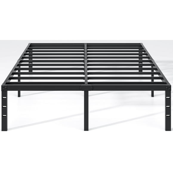 Marco de cama NEW JETO de metal de tamaño completo con almacenamiento de 45 cm, negro