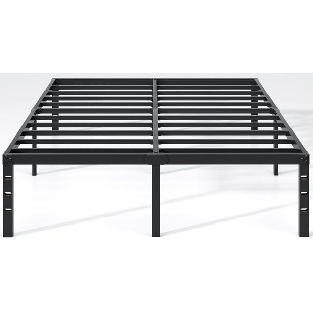 Marco de cama NEW JETO de metal de tamaño completo con almacenamiento de 45 cm, negro